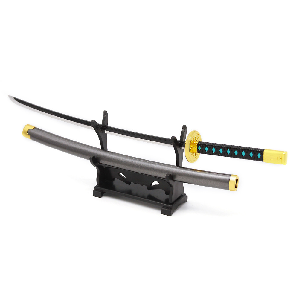 ap英雄周边亡灵传家宝 生化忍者武士刀带鞘合金武器模型摆件25cm