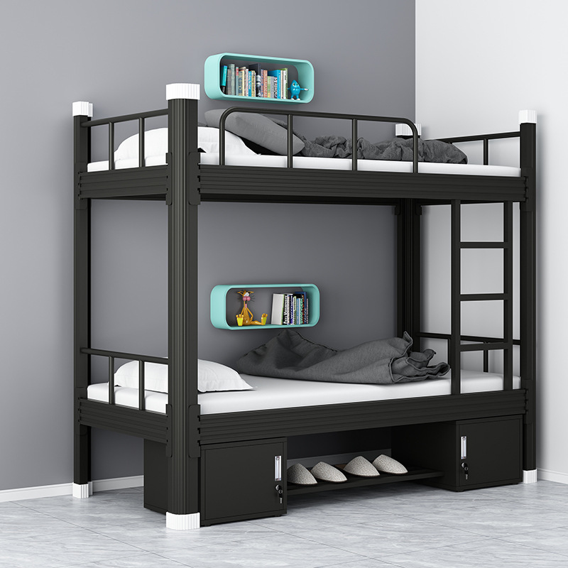 上下铺铁架床员工学生宿舍床铁艺双人床寝室公寓高低床双层铁艺床