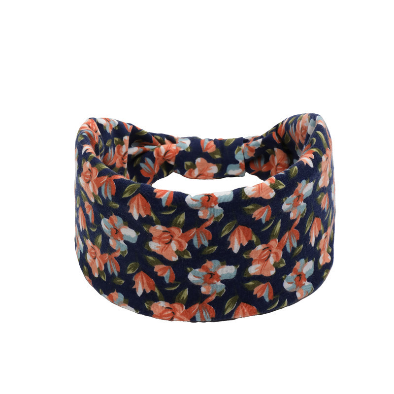 Cross-Border Fashion Printed Yoga Sports Hair Band Amazon Wide-Brimmed Elastic Hair Band European and American Knotted Headband Hair Band