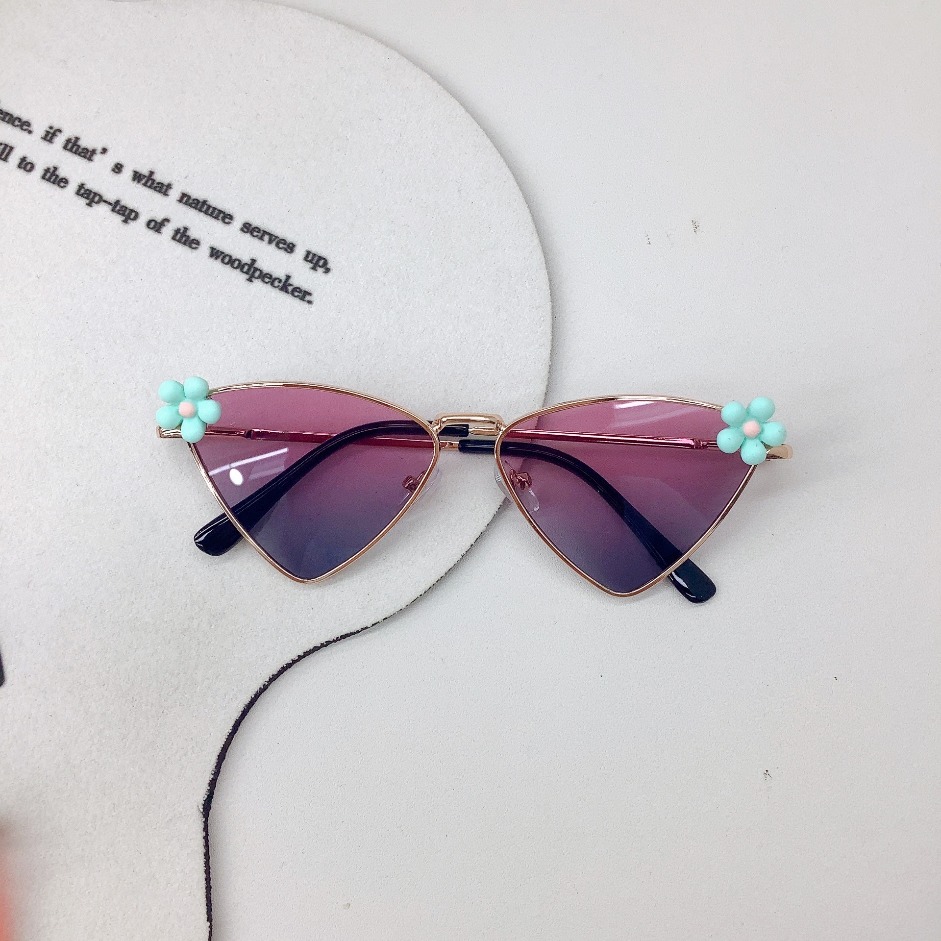 New Kids Sunglasses Diy Cute Flowers Baby Sunglasses Sun-Proof Uv Protection Girls Glasses