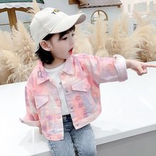 女童外套迷彩牛仔秋装洋气童装中小童衣服儿童网红小女孩韩版上衣