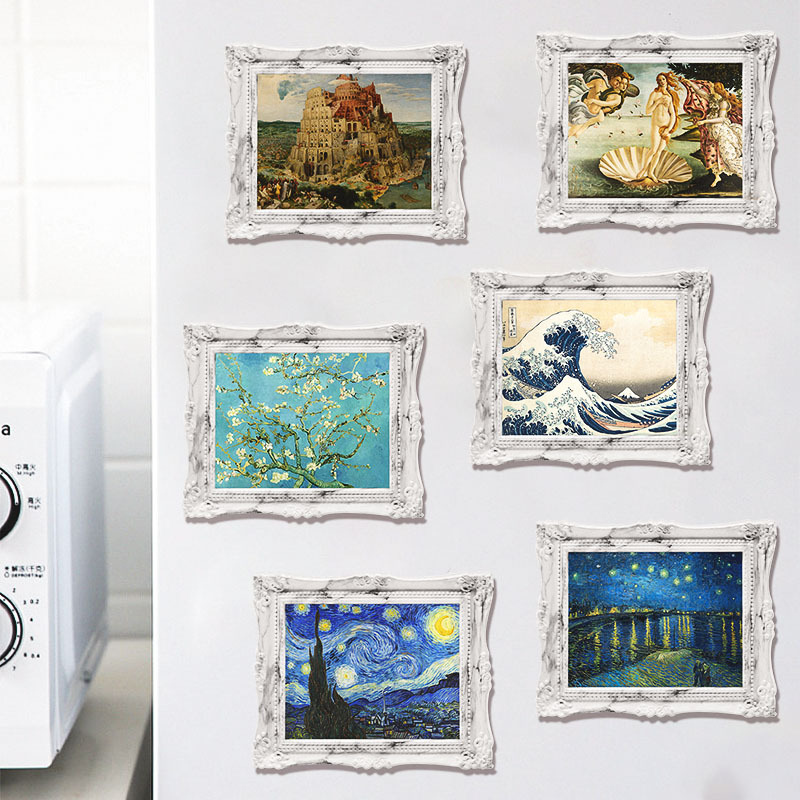3d Stereo Resin Refrigerator Magnet Uv Printing World-Famous Painting Van Gogh Series Magnetic Paste Art Decorative Creative Magnetic Sticker