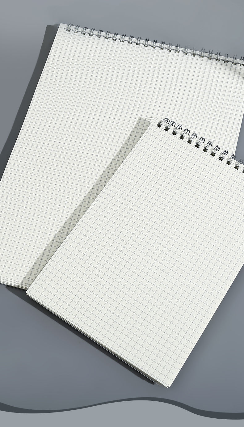 笔记本记事本加厚本子上翻pp线圈网格本大学生课堂考研方格格子本