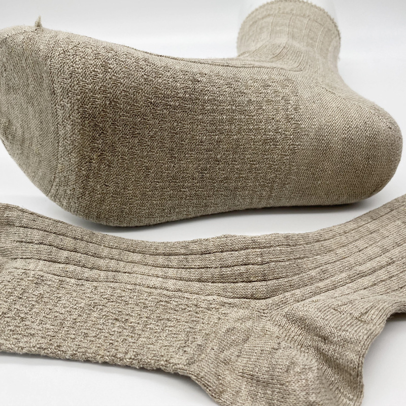 2022新款纯汉麻纱线编织男袜宽条纹舒适春夏时尚大麻袜hemp socks