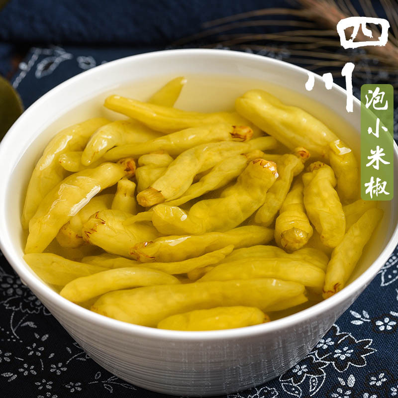 四川老坛泡小米辣500g野山椒朝天椒辣椒剁椒鱼头泡凤爪泡菜料泡椒