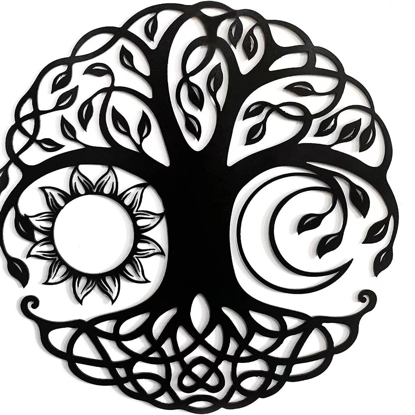 跨境新款金属铁艺剪影生命树墙面艺术the tree of life家居装饰品