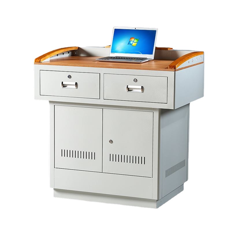 立式多媒体多功能讲台演讲台钢制学校教室教师讲桌小型讲台桌