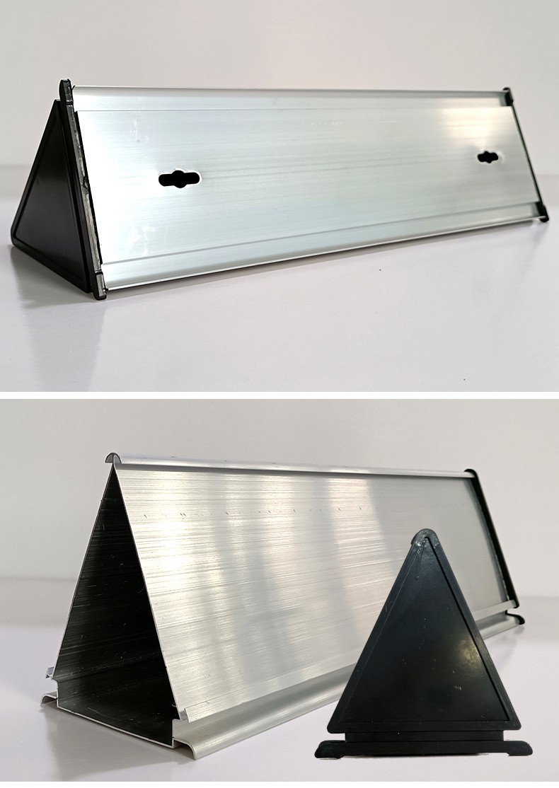 双面铝合金三角牌教室门牌铝型材大三角科室牌桌牌办公室台牌台签