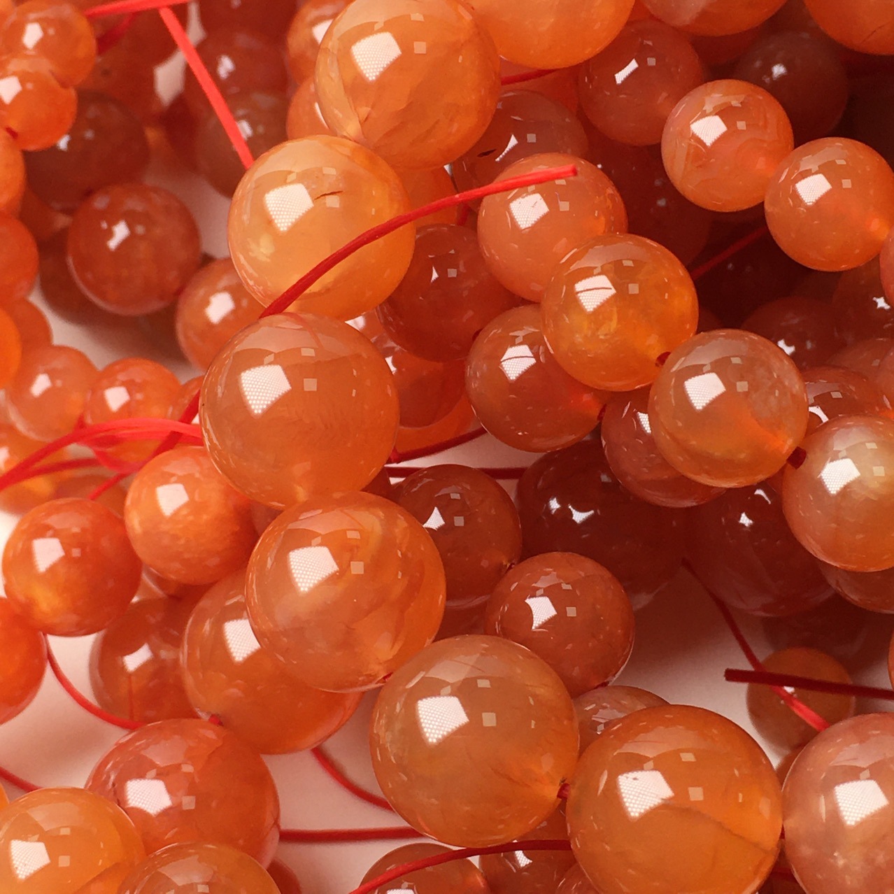 新品天然无烤无烧果冻糖心玛瑙手链女糖果玉髓单圈手串批发市场