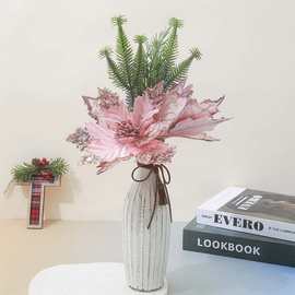 圣诞节仿真花冷杉插花节日装饰高级感家居摆件仿真植物盆栽批发