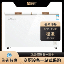 穗凌BCD-336K冰柜商用卧式双温两室冷冻冷藏柜顶开式两门冷柜雪柜