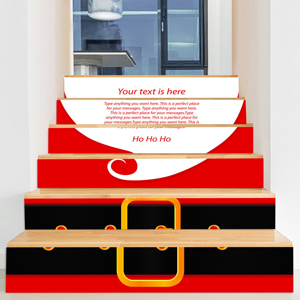 来燕 圣诞节 新款居家装饰3d楼梯贴 纸自粘高清台阶地贴 可移墙贴