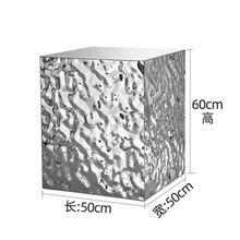 水波纹不锈钢小茶几地台现代简约小户型轻奢角几样板房客厅沙发