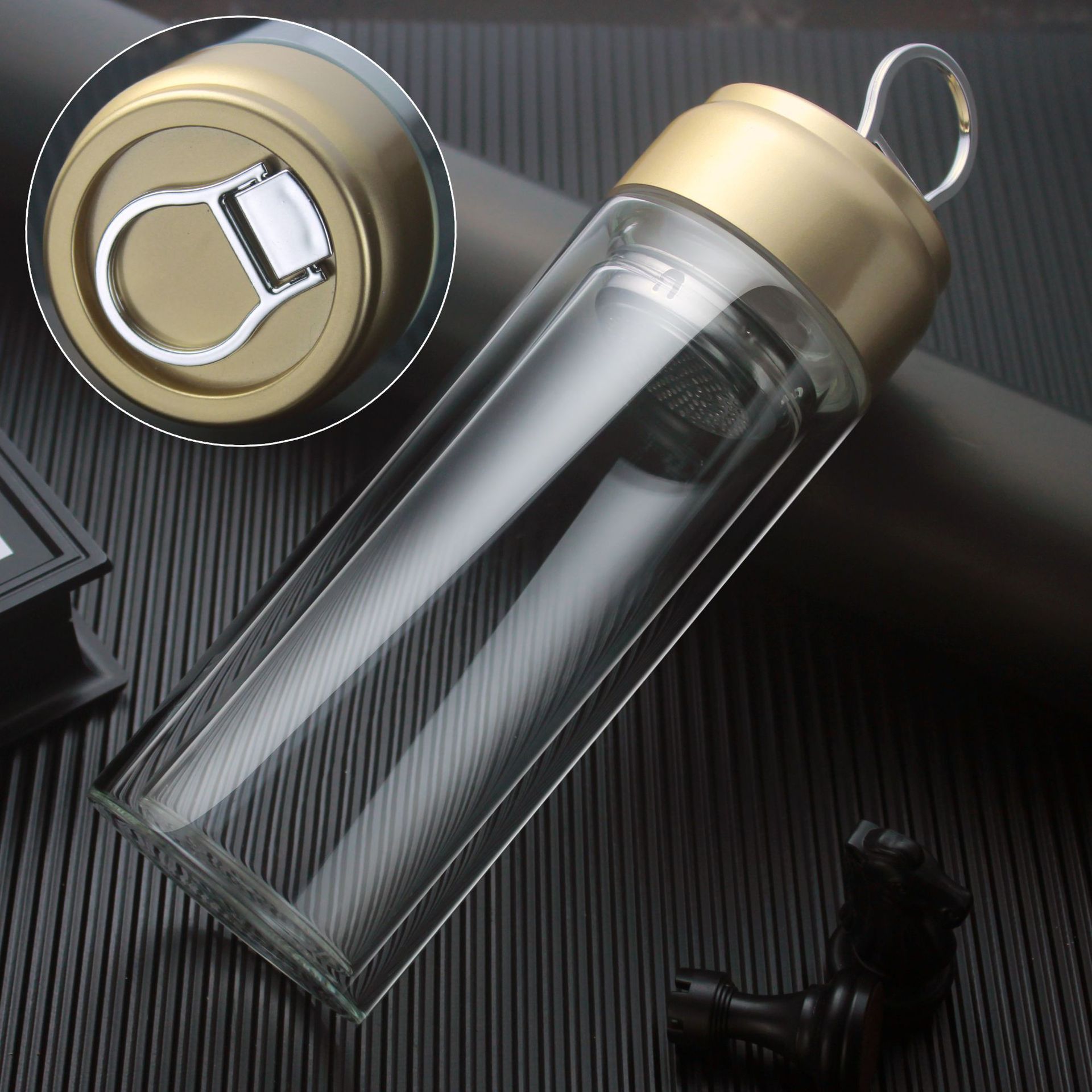 批发印字透明玻璃杯 双层泡茶杯水杯 保温防烫促销活动礼品杯子