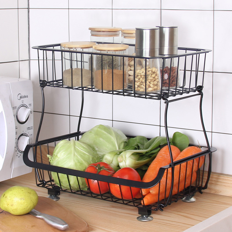 移动小推车蔬菜置物架家用厨房落地多层水果蔬菜菜篮子收纳置物架