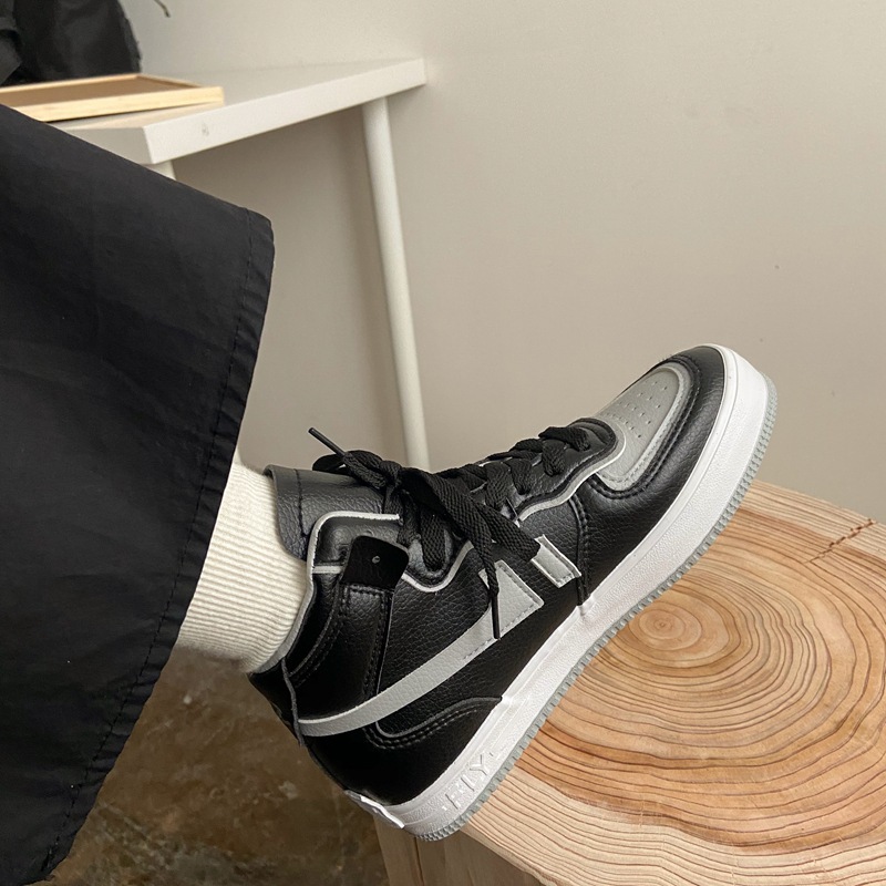 影子灰高帮潮鞋女ins街拍运动鞋秋季款百搭复古鞋子网红同款板鞋