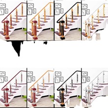 楼梯扶手铝合金实木立柱欧式室内飘窗护栏阳台家用简约现代围栏杆