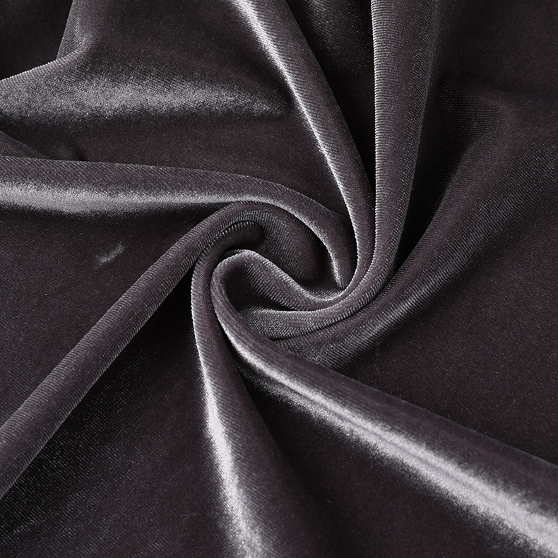 现货全涤印花弹力金丝短毛绒面料服装女装衣裙天鹅绒针织丝绒布料