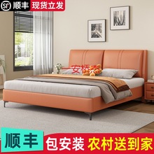 YJ实木软包床科技布艺双人床现代简约1.8米家用主卧轻奢1.2米单人
