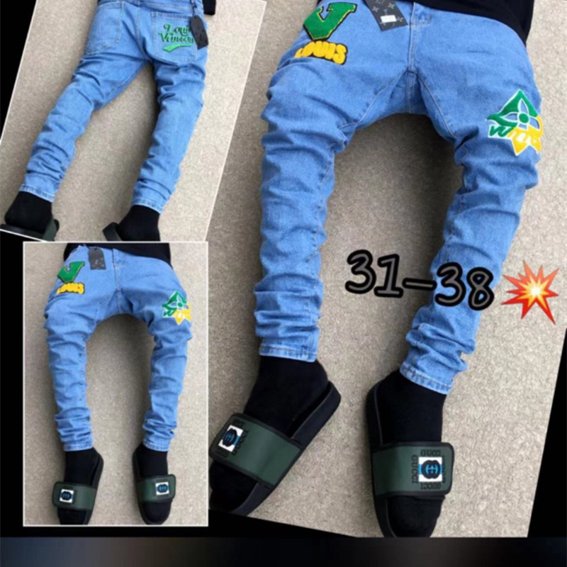   Stretch Jeans Nigeria African Feet Applique Factory to Undertake Orders Cross-Border Jeans