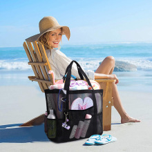沙滩包大容量网眼镂空包夏季成人儿童沙滩游泳收纳包口袋卫浴包