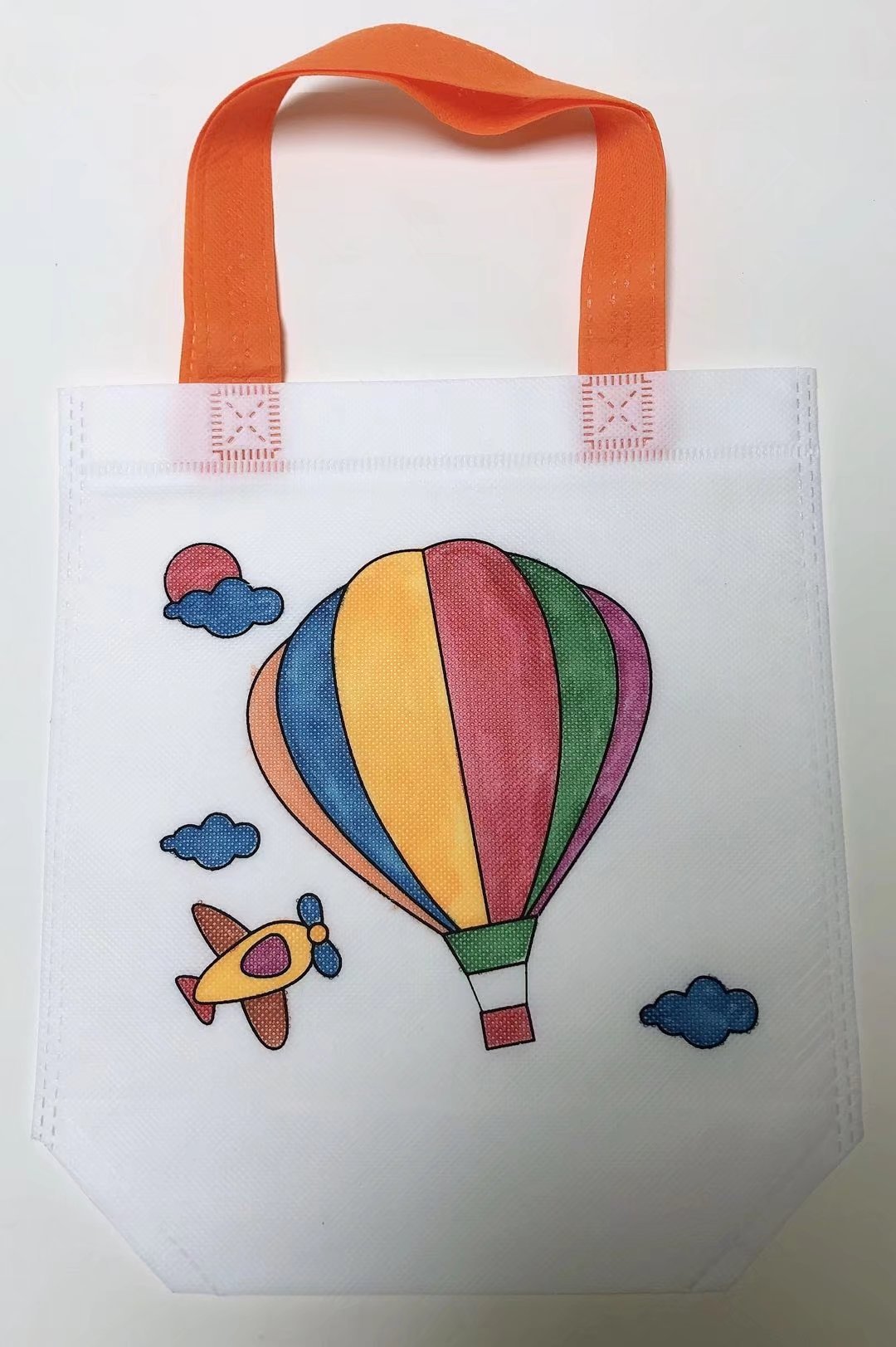 帆布袋diy材料包 儿童手绘手提帆布填色手工涂鸦画白坯涂鸦包