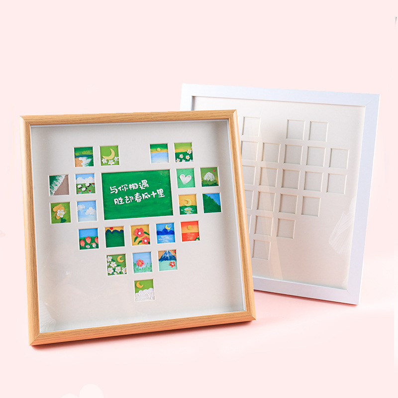 Love Heart-Shaped 27 Palace Grid 22 Palace Grid Crayon Picture Frame Creative Table Setting Diy520 Send Girlfriend Girlfriends Birthday Gift
