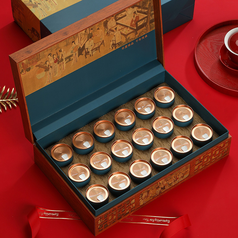 红茶铁罐茶化石茶叶罐碎银子茶叶礼盒空盒小罐茶包装盒密封批发