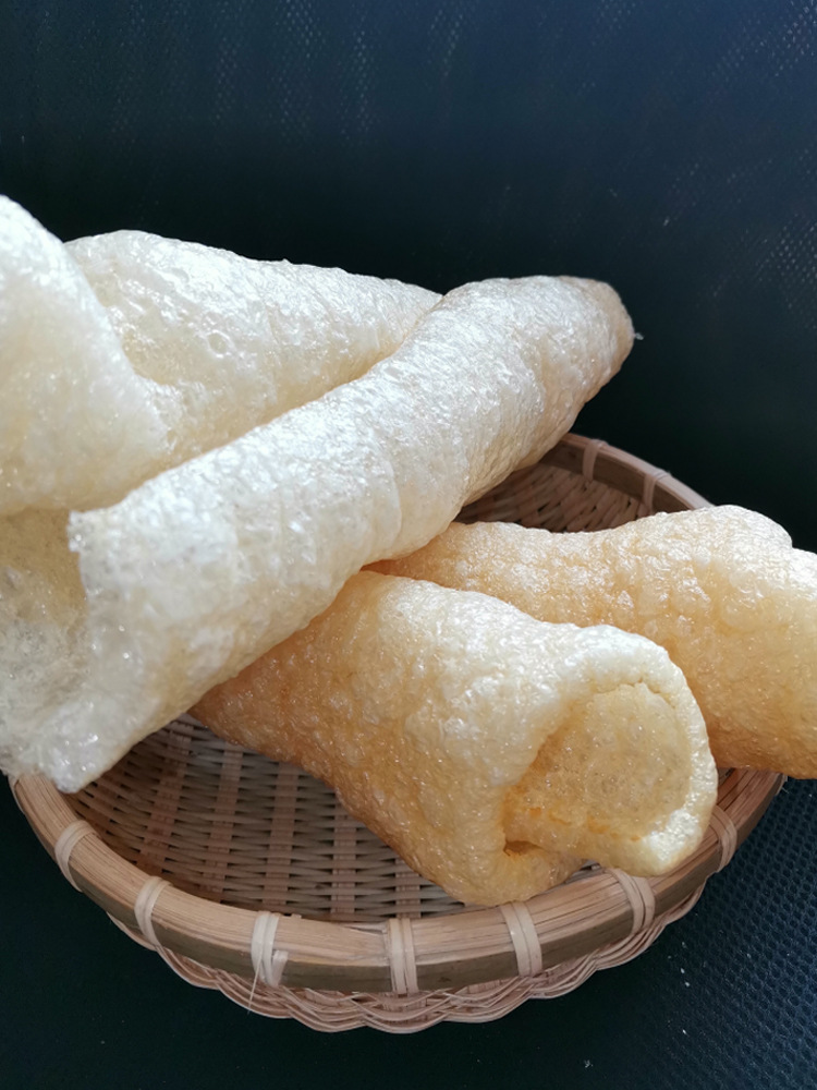 油炸猪皮 皮肚猪肉皮干货 500g 凉拌响皮干 煲汤火锅特产 私房菜