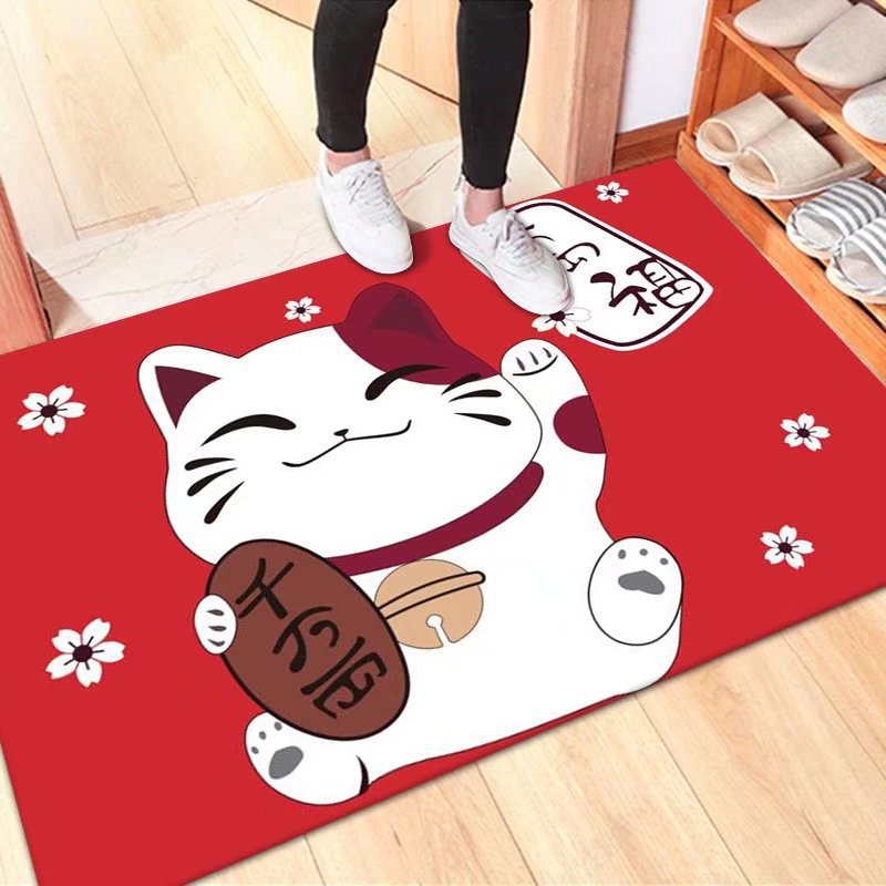 Modern Minimalist Floor Mat Crystal Velvet Foot Mat Door Mat Machine Washable Entrance Home Use Safe Trip Entry Door Carpet