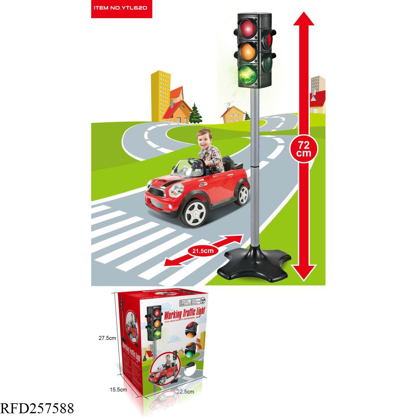 创意新款儿童益智电动交通红绿灯带灯光亲子互动地摊广场玩具