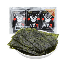 韩国原装进口休闲零食批发 七福屋迷你绿茶传统海苔15g（5g*3)