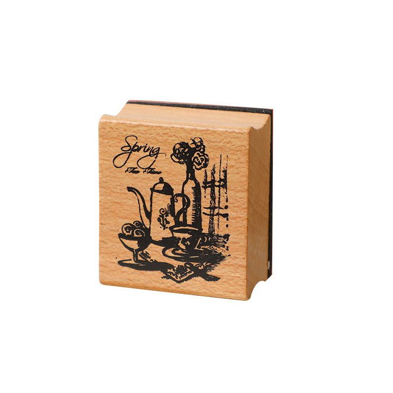 Creative Stationery Good Time Vintage Seal DIY Hand Account Artistic Daily Decoration Wooden Stamp 6 Models