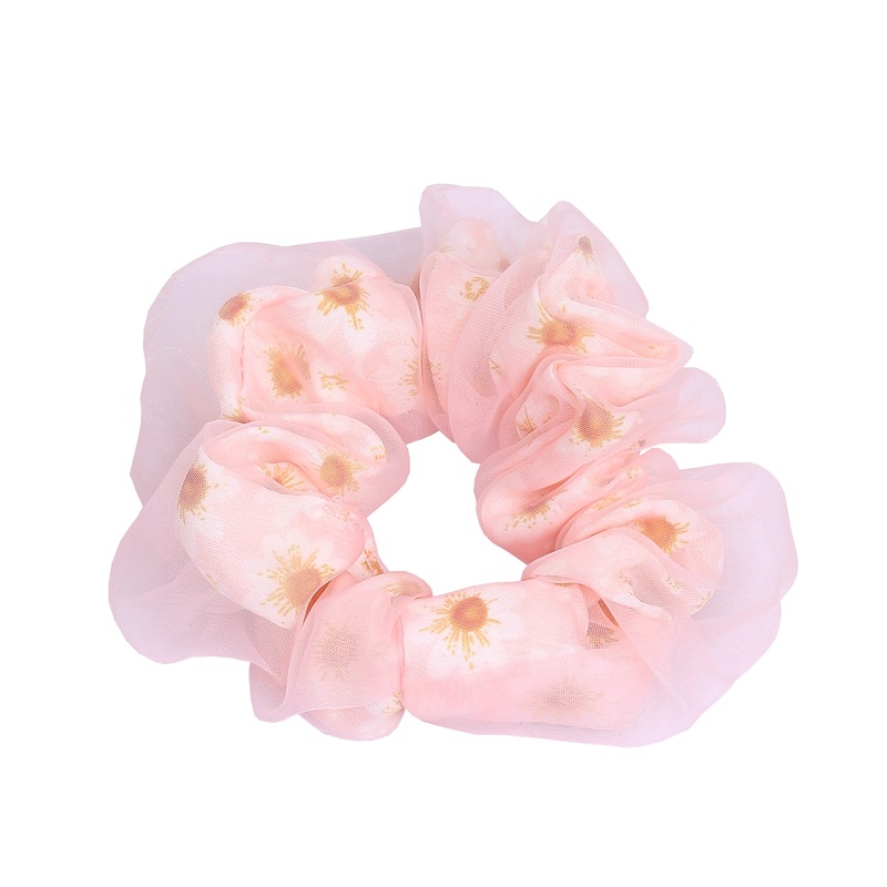 Korean New Chiffon Large Intestine Hair Band Women's Double-Layer Mesh Bun Headband Oversized High-Grade Hair Rope B465