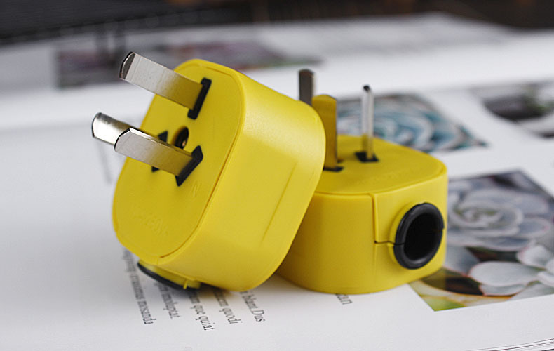 10a三极插头黄色包胶接线插头家用三插家装工业工地电源三脚插只