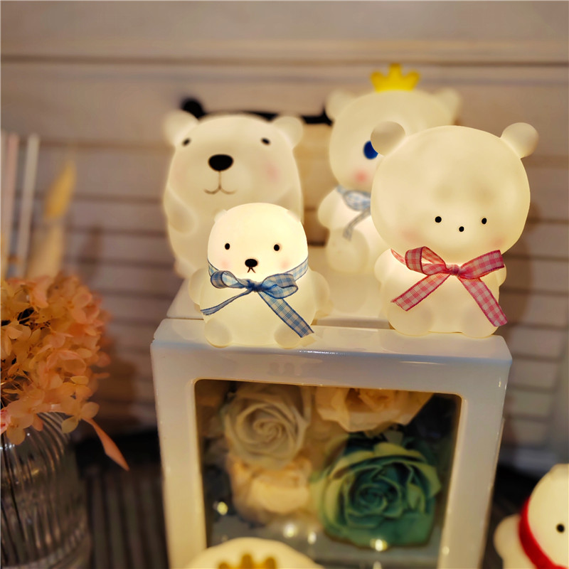 Internet Hot Cartoon Small Night Lamp Creative Doll Desktop Decoration Stall Night Market Luminous Toys Wholesale Small Gifts