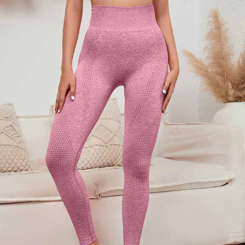 Popular Amazon Cross-Border Seamless Yoga Pants Women's European and American Elastic Workout Clothes Women's Sports Point Tights in Stock