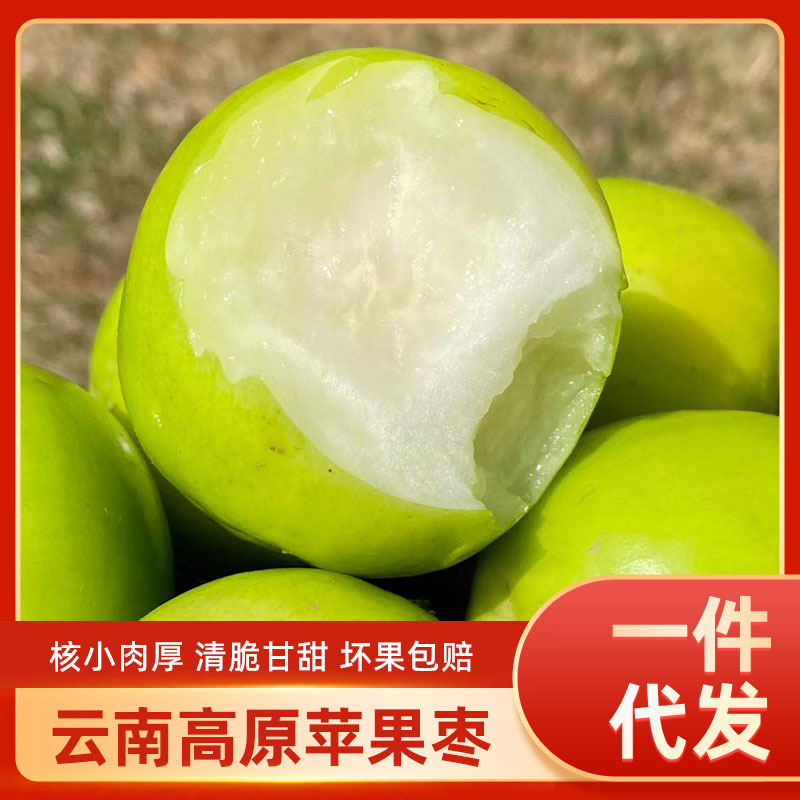 云南西双版纳苹果枣新鲜大果5斤脆甜贵妃牛奶大青枣一件代发包邮