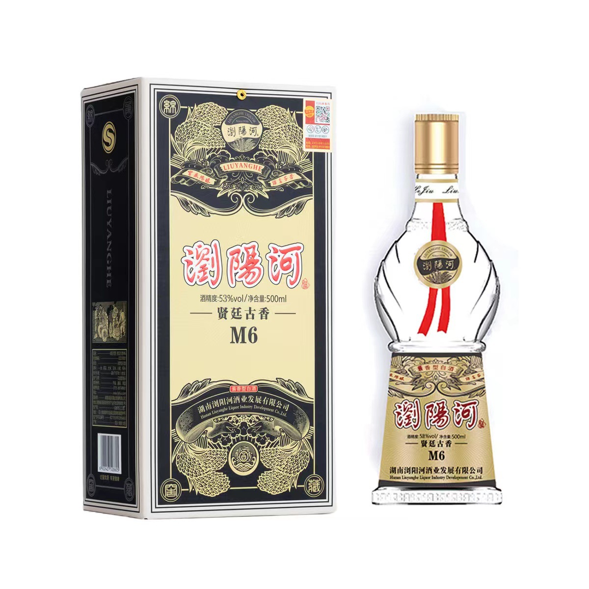 浏阳河贤延古香m6酱香型白酒53度500ml*6瓶整箱批发