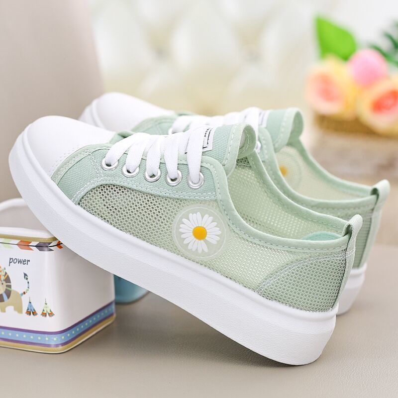 夏季新款女童网面网纱板鞋儿童帆布鞋网鞋女学生休闲跑步运动鞋潮