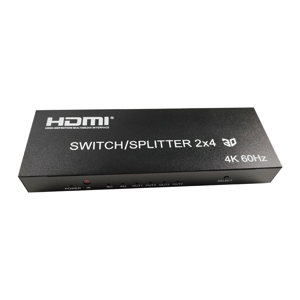 Hdmi Distributor Switcher 2 in 4 out Switcher Hdmi Matrix 2x4 4k60hz