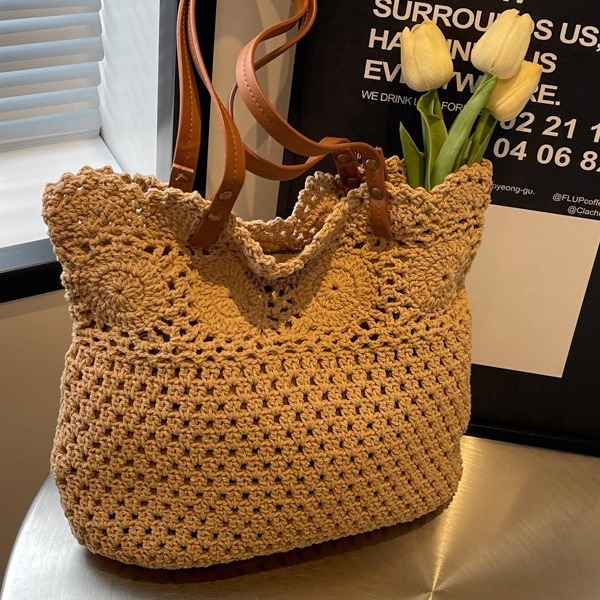 大容量包包女春夏2024新款编织包今年流行春季款女百搭外贸沙滩包