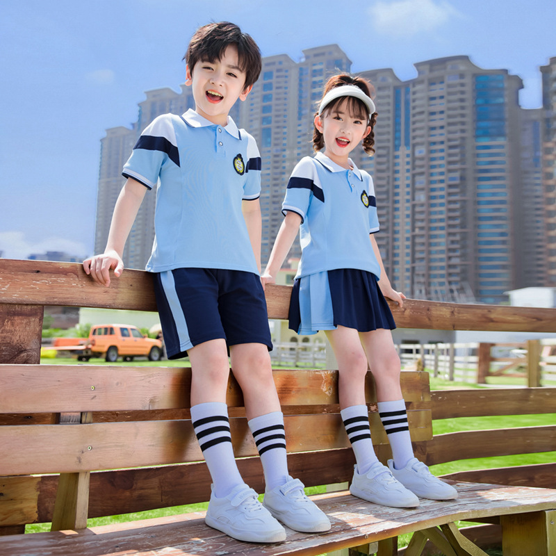 幼儿园园服夏装棉短袖儿童校服套装小学生班服夏季毕业照六一表演