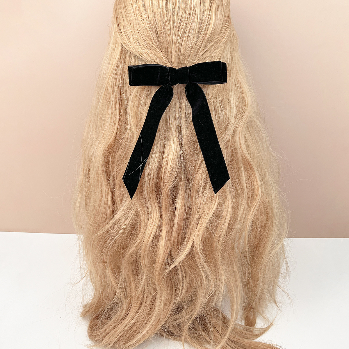 Cross-Border Hot Selling Velvet Bow Ribbon Hairpin Female Hairpin Elegant Top Clip Hair Accessories