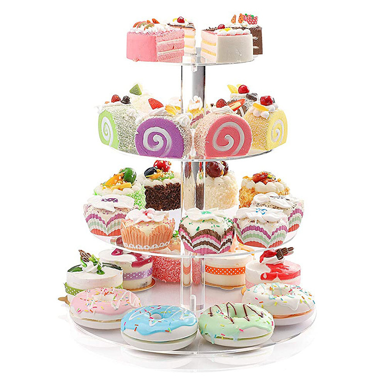 透明五层亚克力蛋糕架圆形多层蛋糕展示架定制多层架子现货批发