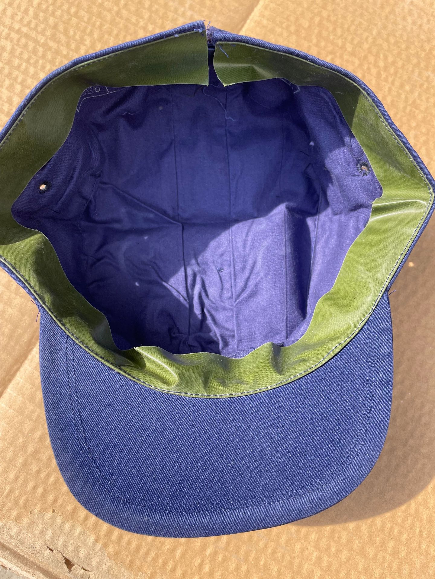 批发87作训帽子 正品老货库存05工作解放帽蓝绿的确良平顶作训帽