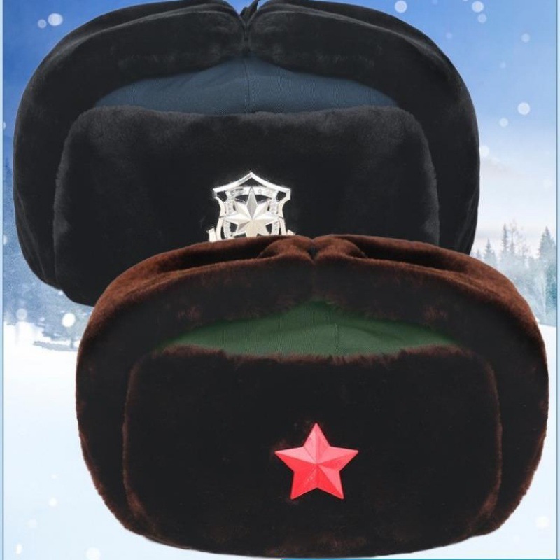 雷锋帽男冬季保安执勤军棉帽子军大新款冬天男士劳保复古东北防寒