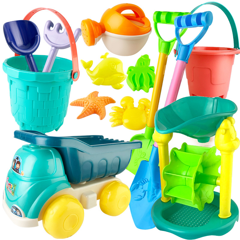 儿童沙滩玩具车套装宝宝铲子海边挖沙玩沙子工具铲子和桶沙漏沙池