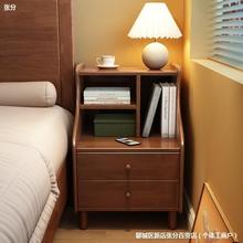实木床头柜白色卧室夹缝儿童床边柜置物架简约家用小型储物收纳柜
