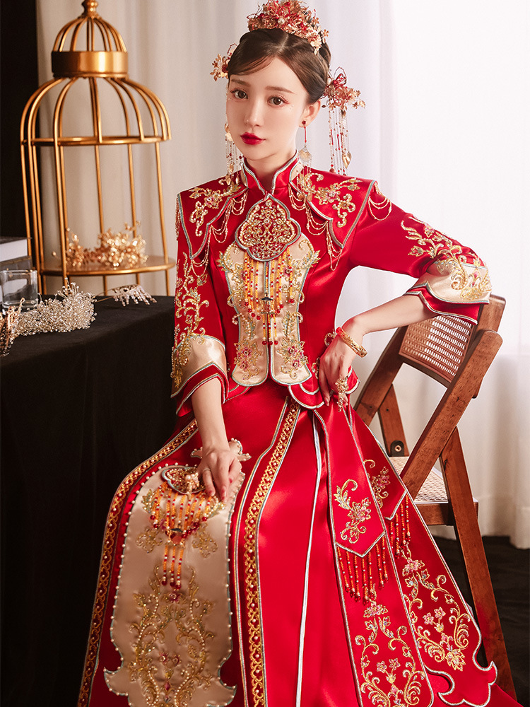 秀禾服高端2022年新款新娘敬酒服中式婚礼龙凤褂嫁衣结婚礼服重工